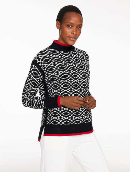 Talbots MOCKNECK SWEATER - LATTICE LODGE