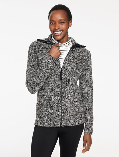 Talbots SOFT CABLE SWEATER JACKET - MARLED