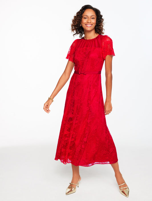 Talbots CHANTILLY LACE FIT & FLARE MIDI DRESS