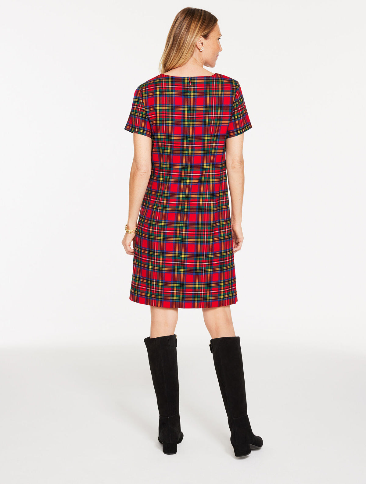 Talbots BOW SHEATH DRESS - BLISSFUL PLAID