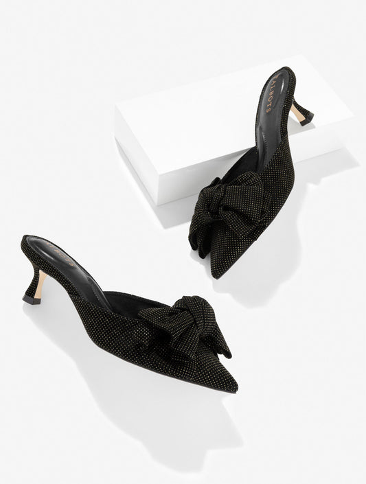 Talbots EMBER BOW CRYSTAL LEATHER MULES