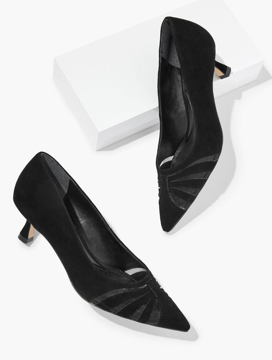 Talbots EMBER MESH SUEDE KITTEN HEEL PUMPS