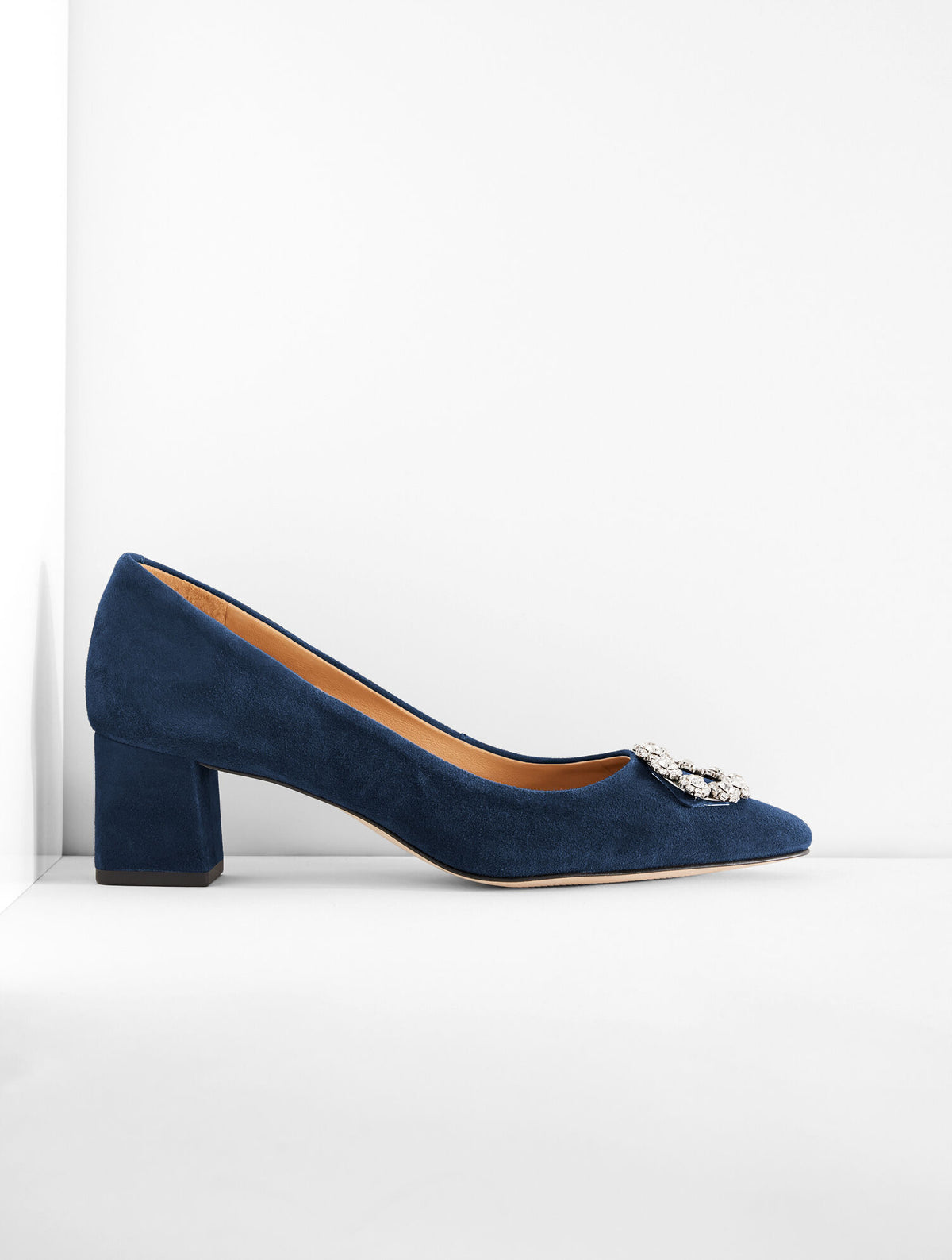 Talbots KAYLA EMBELLISHED SUEDE BLOCK HEEL PUMPS