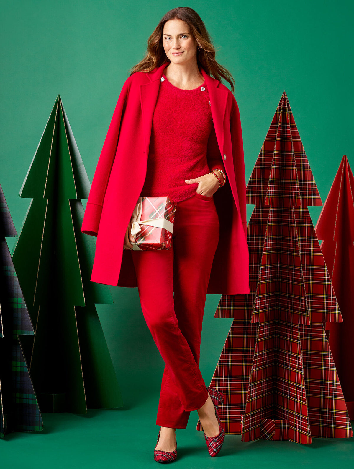 Talbots KAYLA BLOCK HEEL PUMPS - CIDER PLAID
