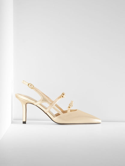 Talbots LIBBY SLINGBACK NAPPA PUMPS - METALLIC