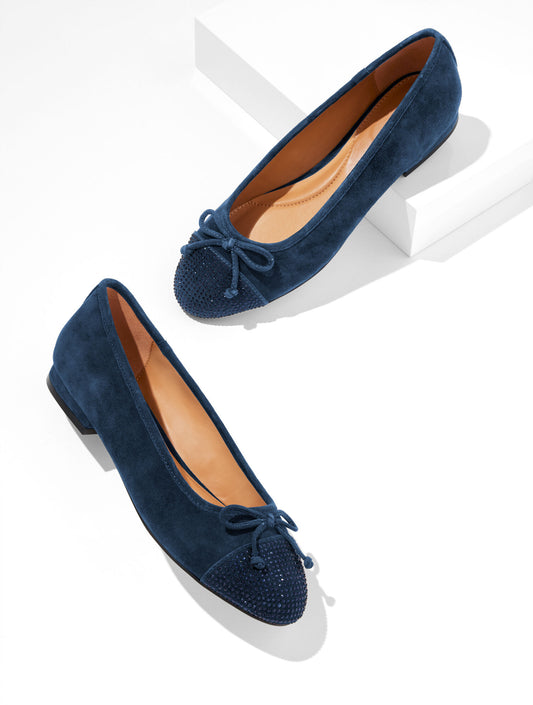 Talbots MADISON RHINESTONE SUEDE BALLET FLATS