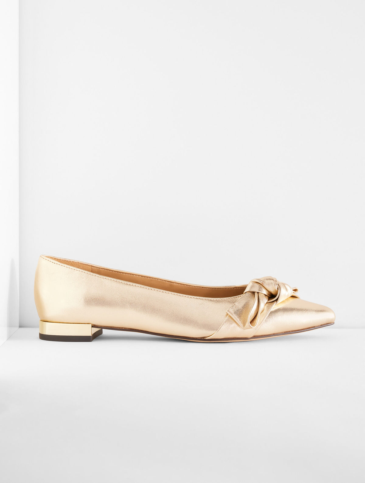 Talbots PORTIA BOW METALLIC LEATHER FLATS