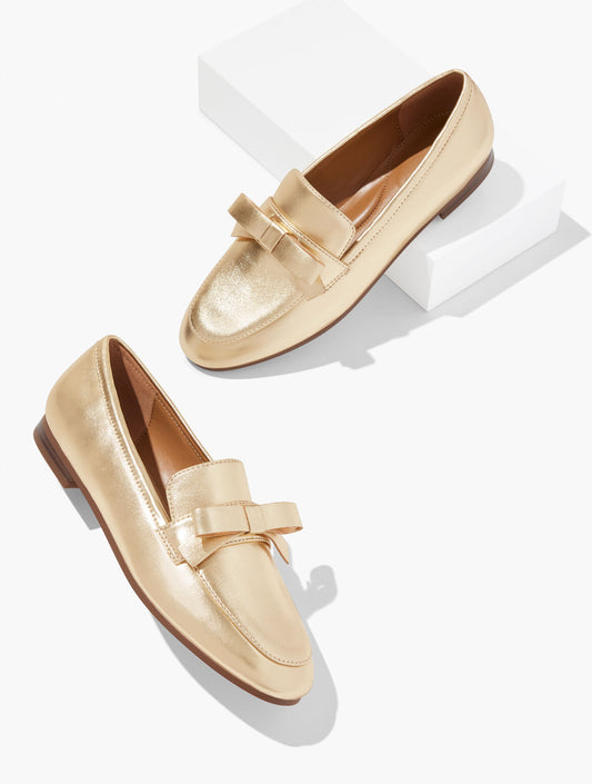 Talbots KATELYN BOW METALLIC NAPPA LOAFERS
