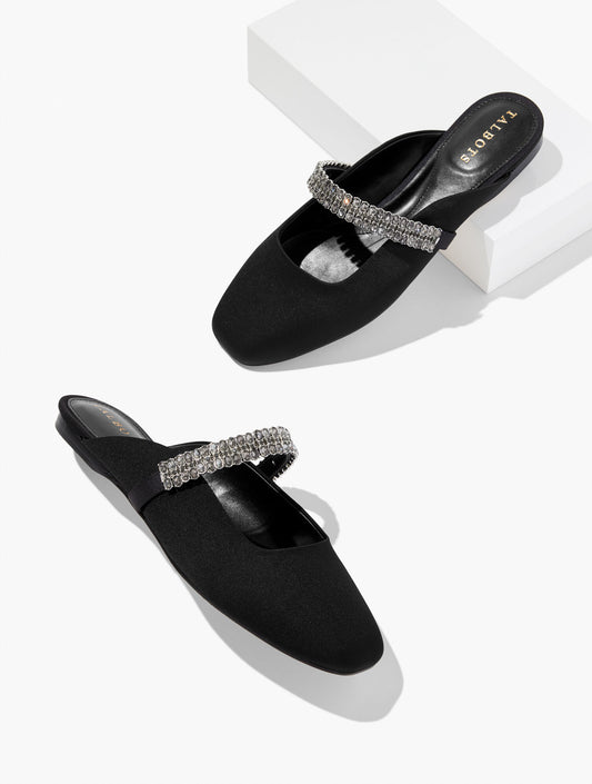 Talbots SLOANE EMBELLISHED SATIN MULES