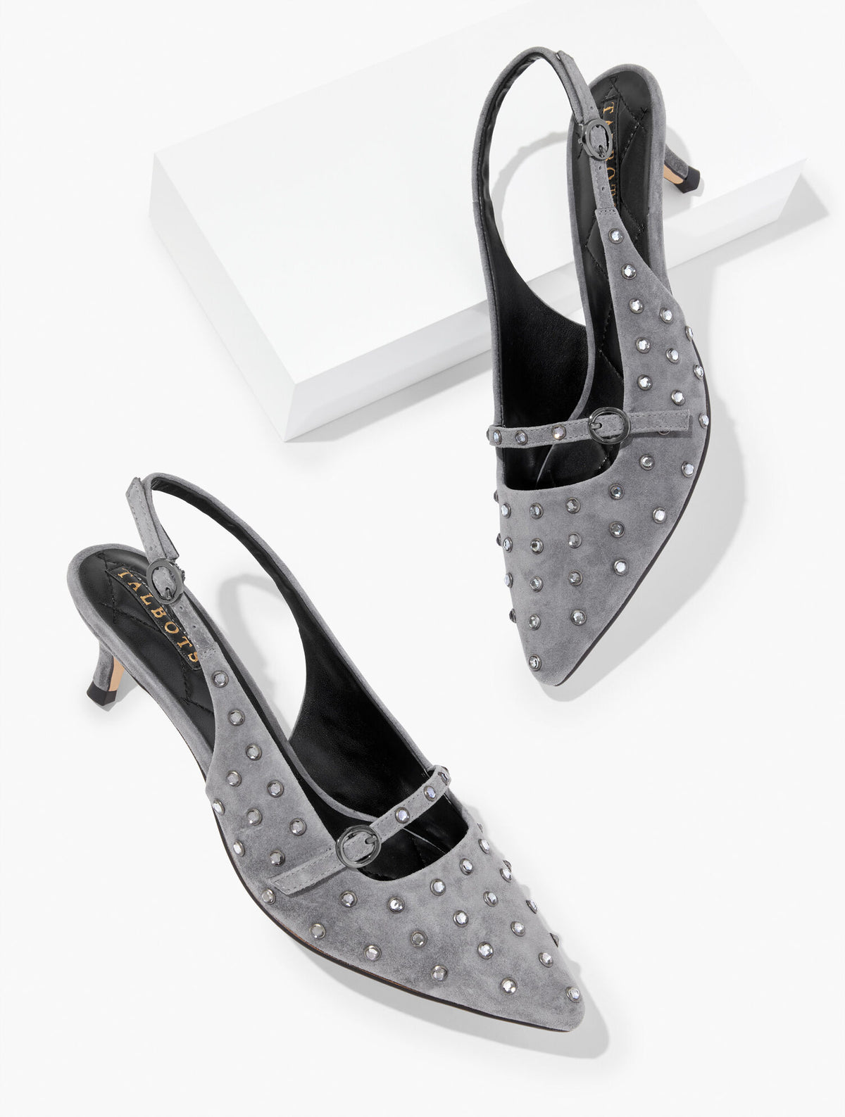 Talbots SYLVIE STUDDED SLINGBACK SUEDE PUMPS