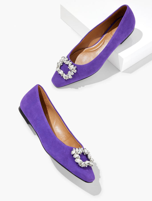 Talbots WHITLEY CRYSTAL SUEDE FLAT