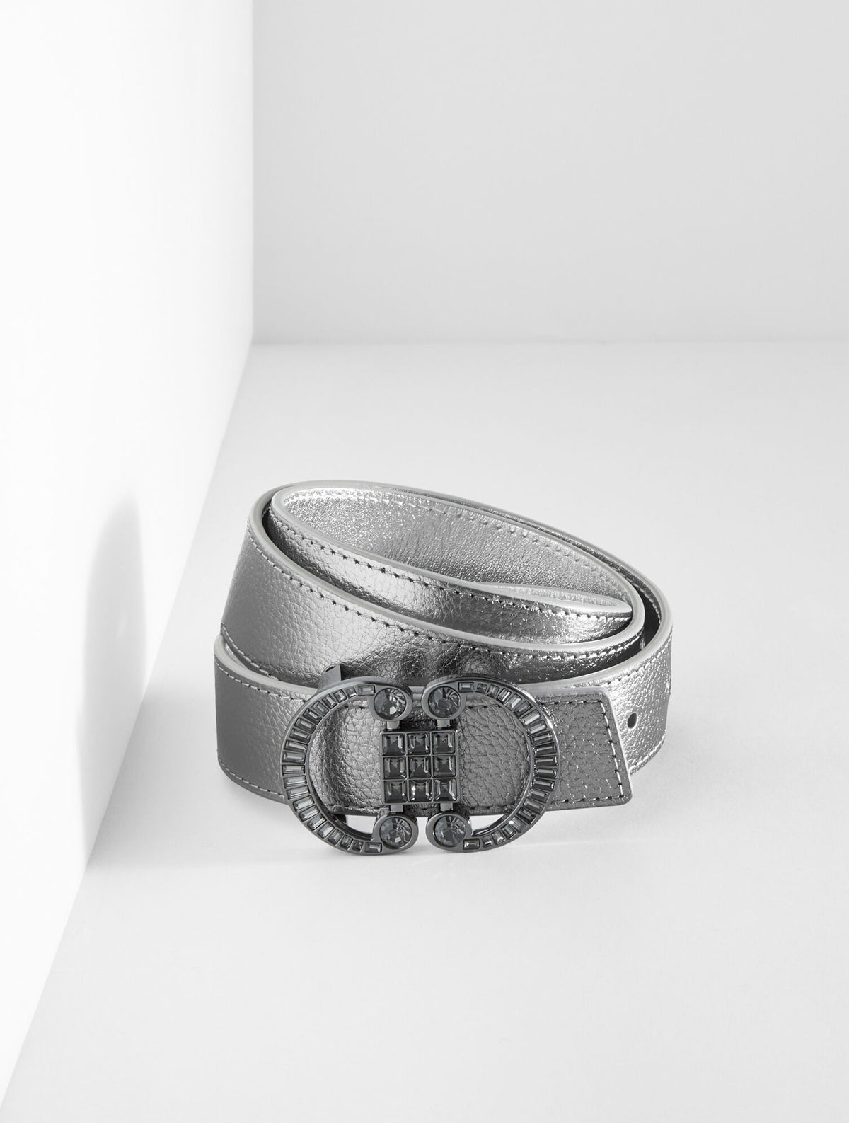 Talbots REVERSIBLE METALLIC CRYSTAL PEBBLE LEATHER BELT