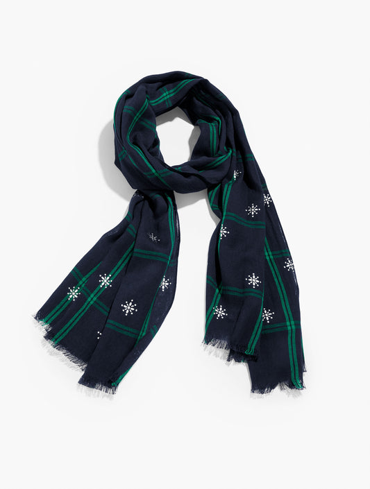 Talbots ENCHANTING BLACK WATCH OBLONG SCARF