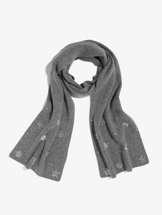 Talbots SNOWFLAKE EMBELLISHED SOFT KNIT SCARF