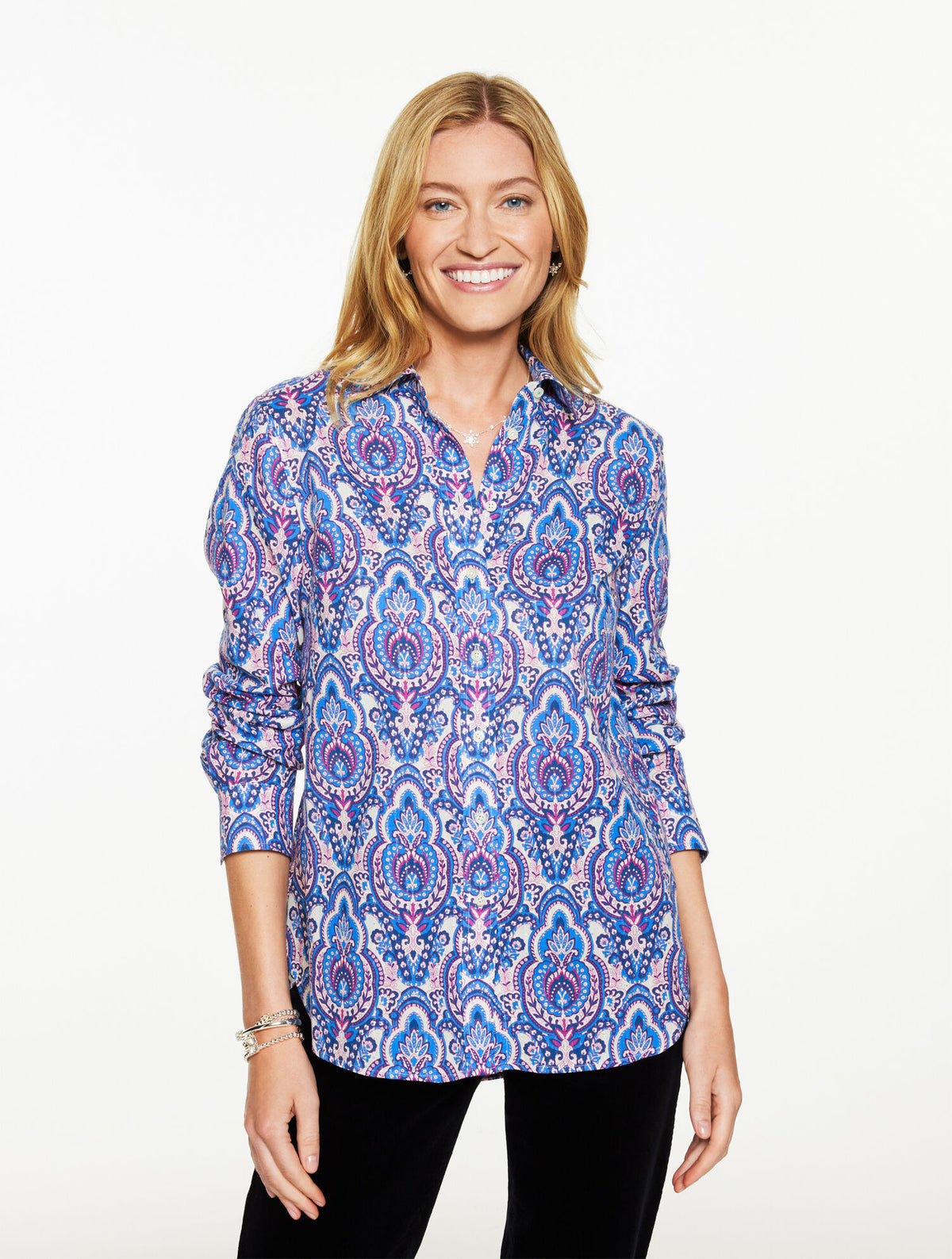 Talbots METALLIC MODERN CLASSIC SHIRT - JOYFUL DAMASK