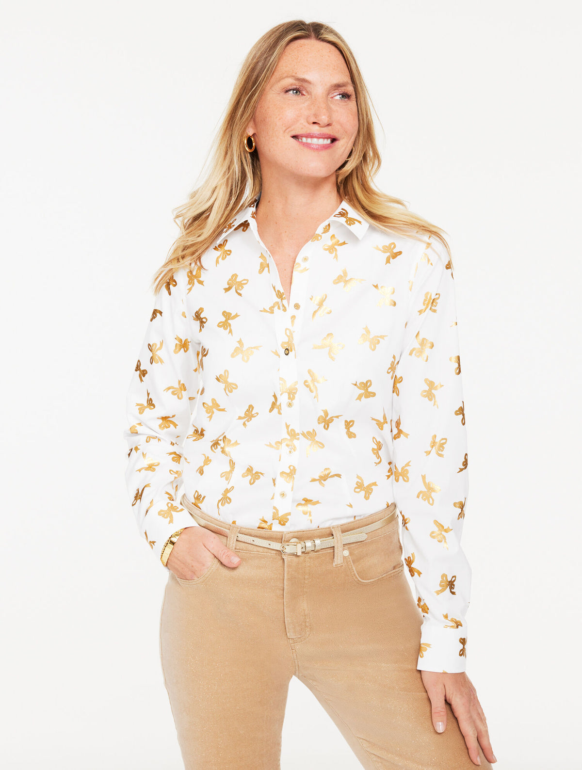 Talbots NON-IRON PERFECT SHIRT – BEAUTIFUL BOWS