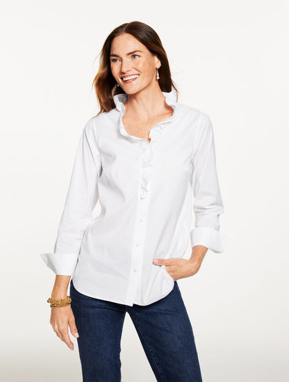 Talbots RUFFLE NON-IRON SHIRT