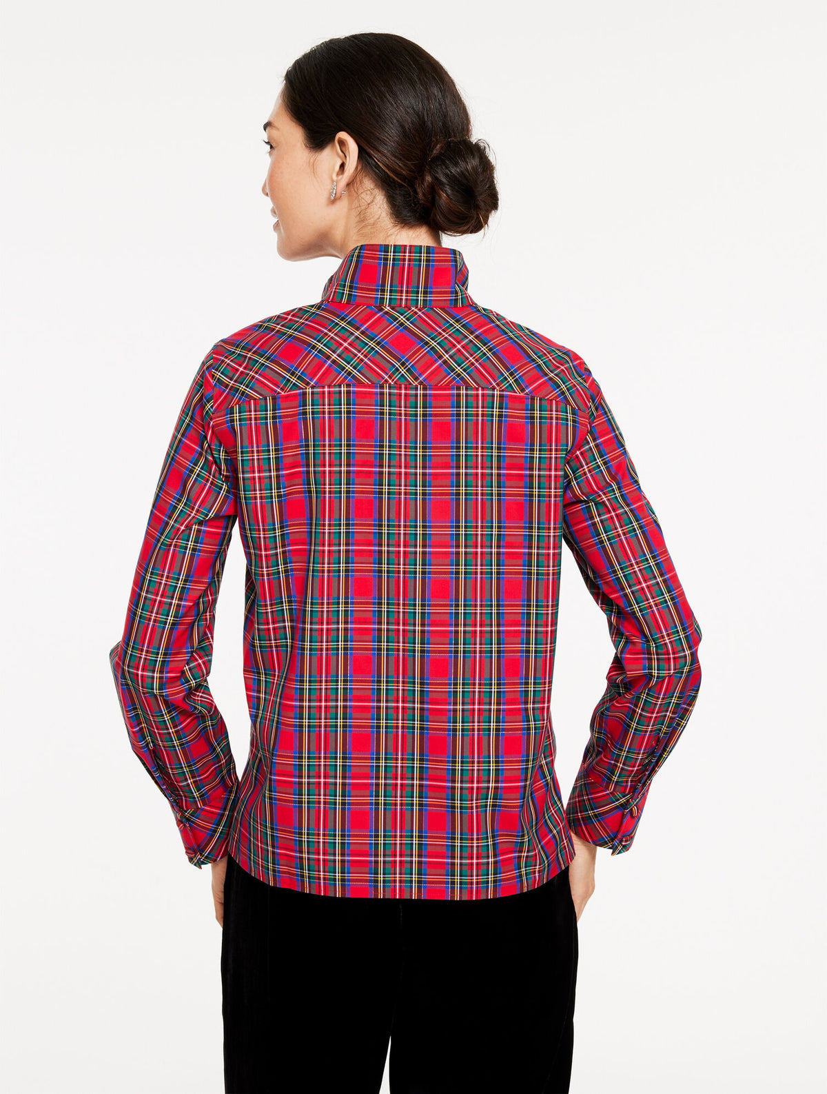 Talbots RHINESTONE NON-IRON POPOVER - BLISSFUL PLAID