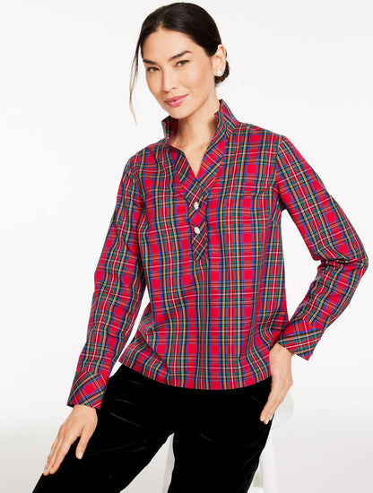 Talbots RHINESTONE NON-IRON POPOVER - BLISSFUL PLAID
