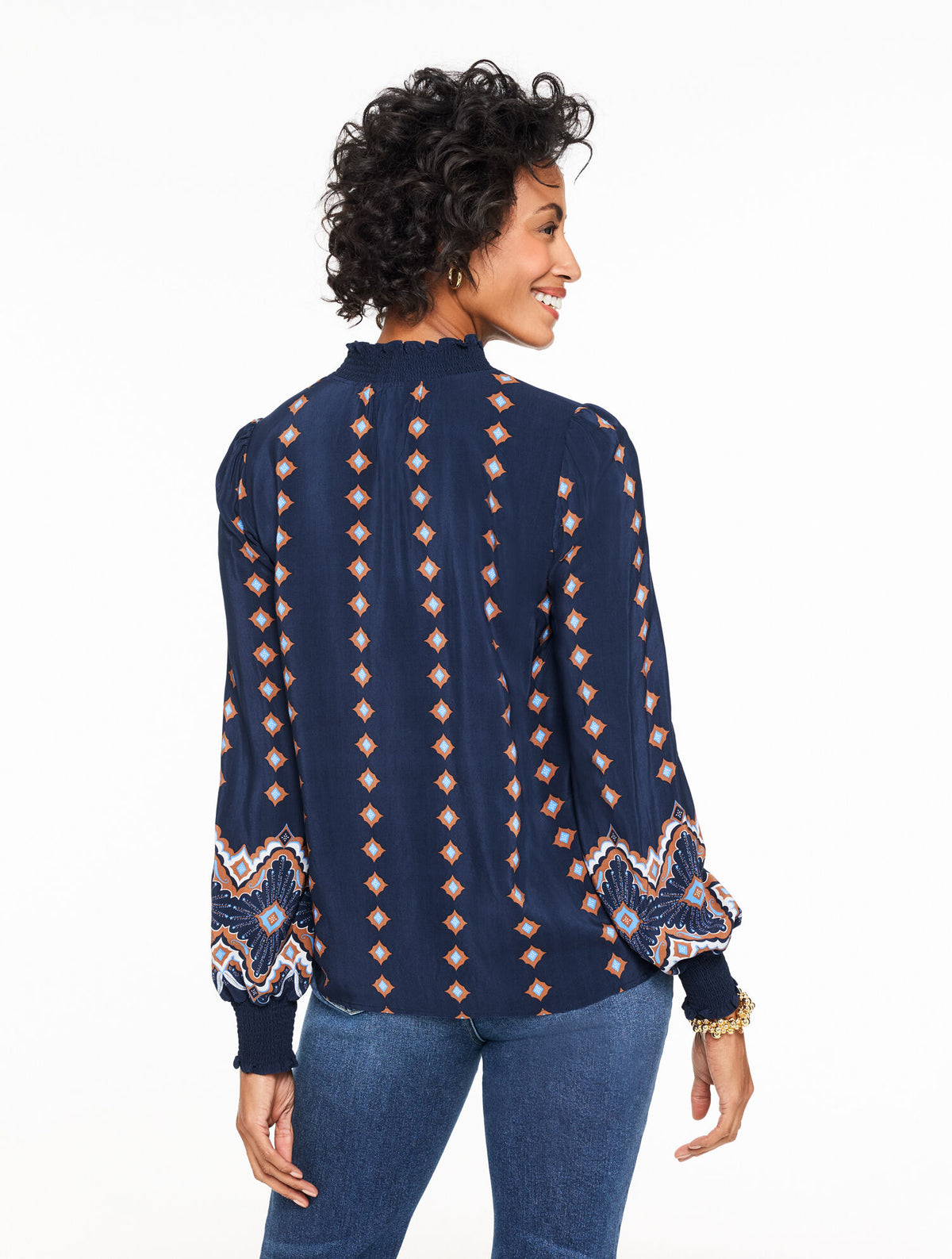 Talbots RUFFLE TOP - SCALLOP MEDALLION