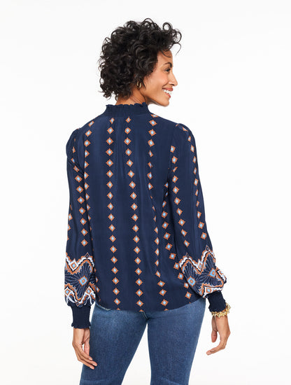Talbots RUFFLE TOP - SCALLOP MEDALLION
