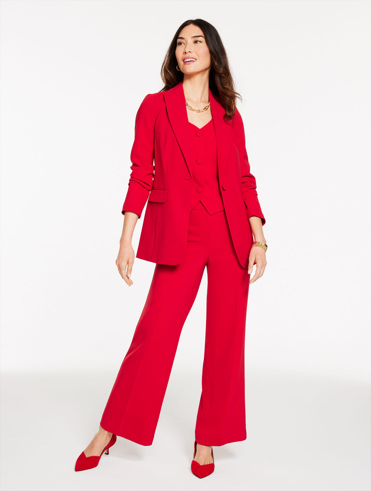 Talbots WIDE LEG POLISHED CREPE PANTS