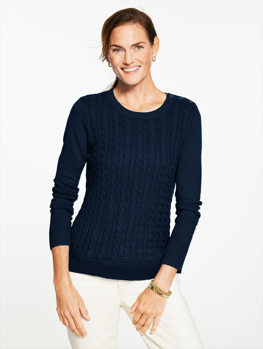 Talbots CABLE KNIT CREWNECK SWEATER - COLORS