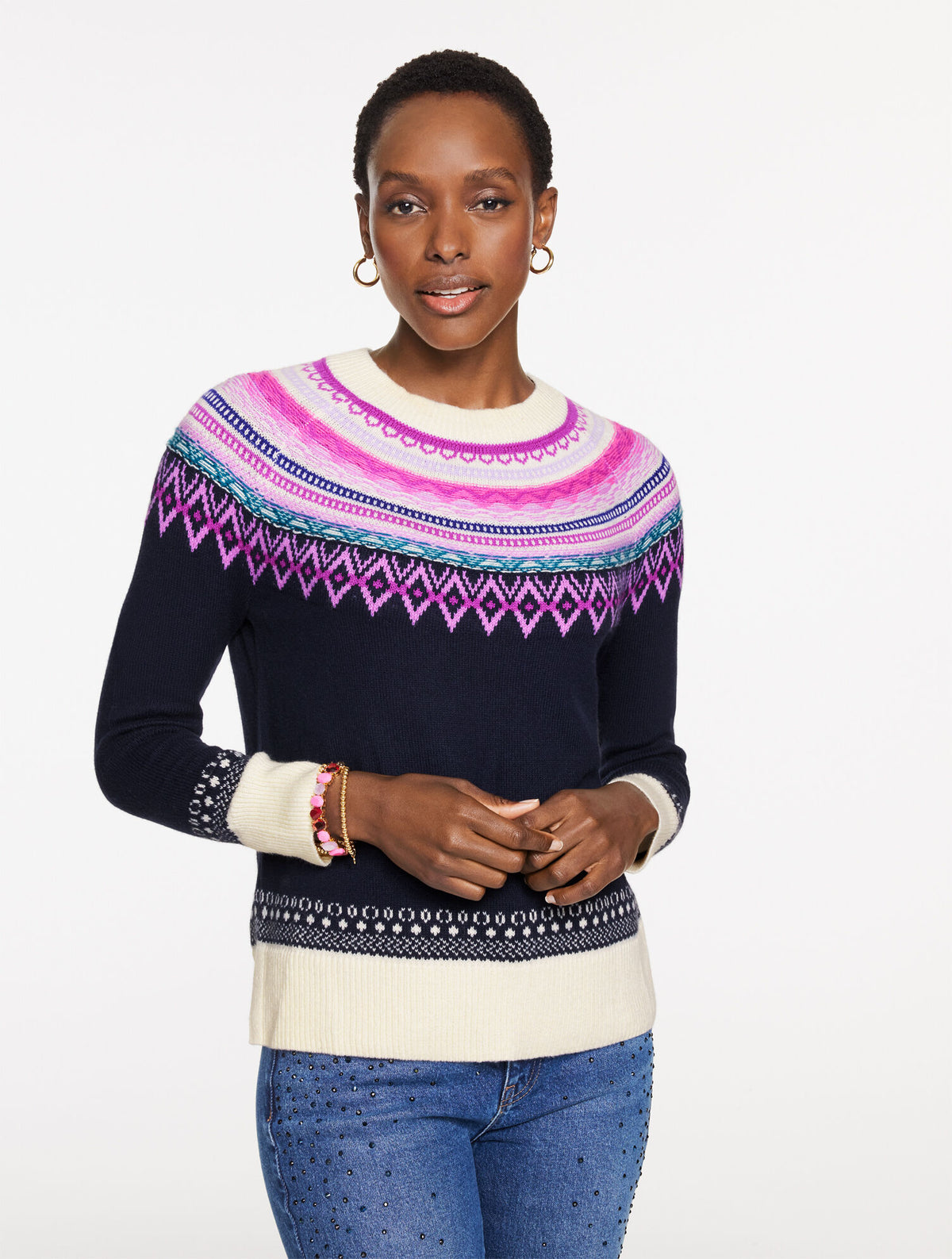 Talbots CREWNECK SWEATER - FLOAT FAIR ISLE YOKE