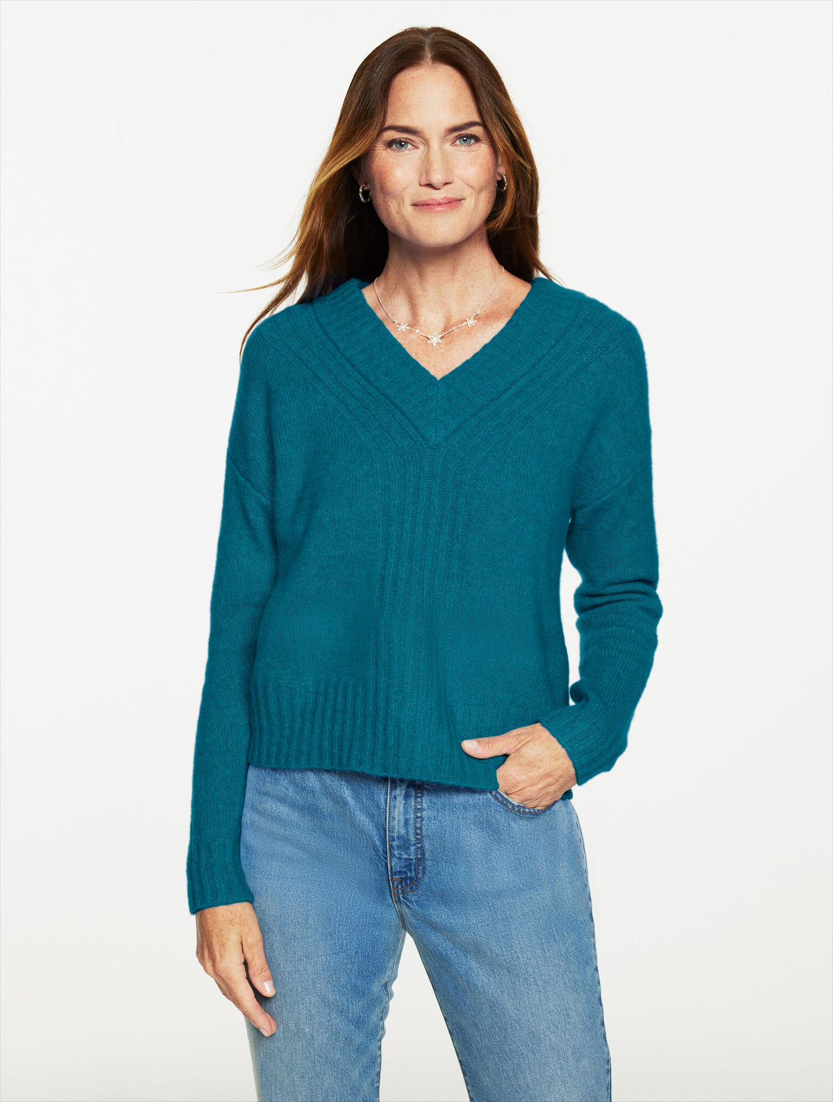 Talbots WOOL BLEND V-NECK SWEATER