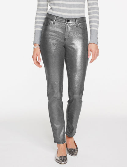 Talbots SLIM ANKLE JEANS - PEWTER FOIL