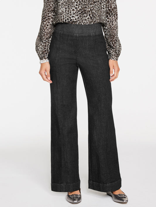 Talbots FLARE LEG PULL-ON TRAVEL JEANS - CRESCENT WASH