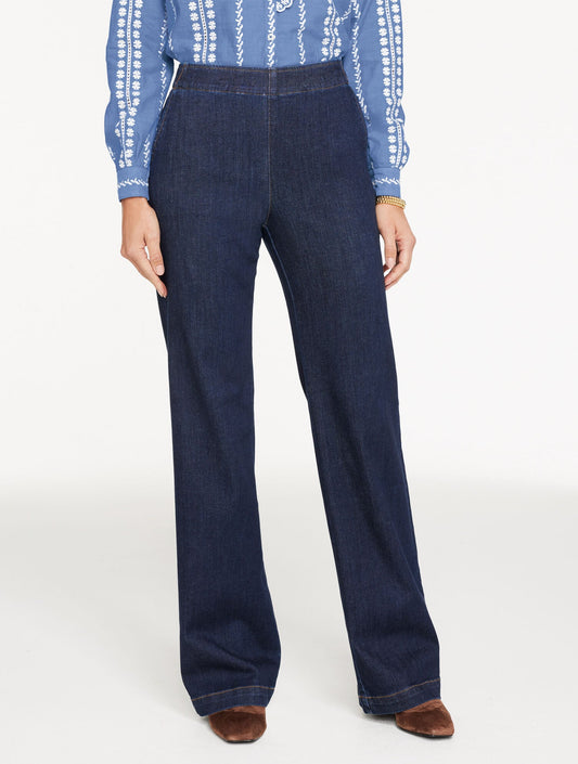 Talbots TROUSER PULL-ON TRAVEL JEANS - DEAUVILLE WASH
