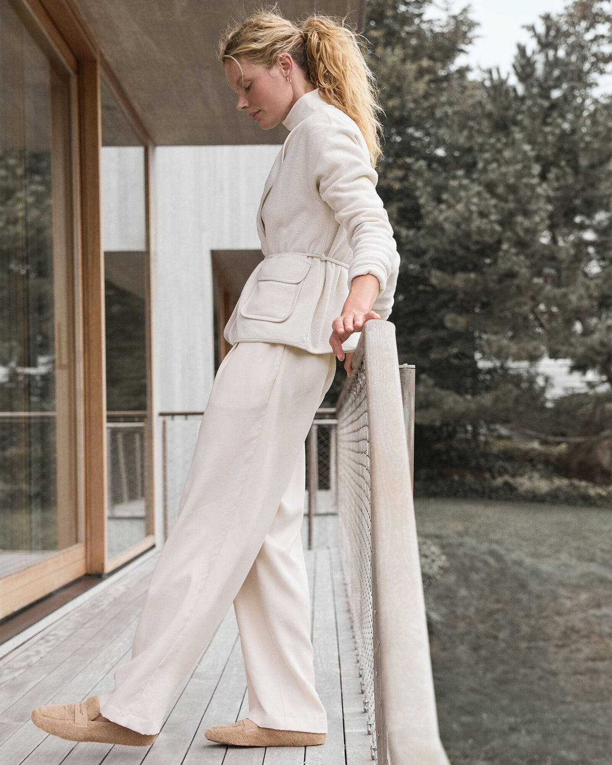 Talbots WASHED PLEATED STRAIGHT LEG PANTS