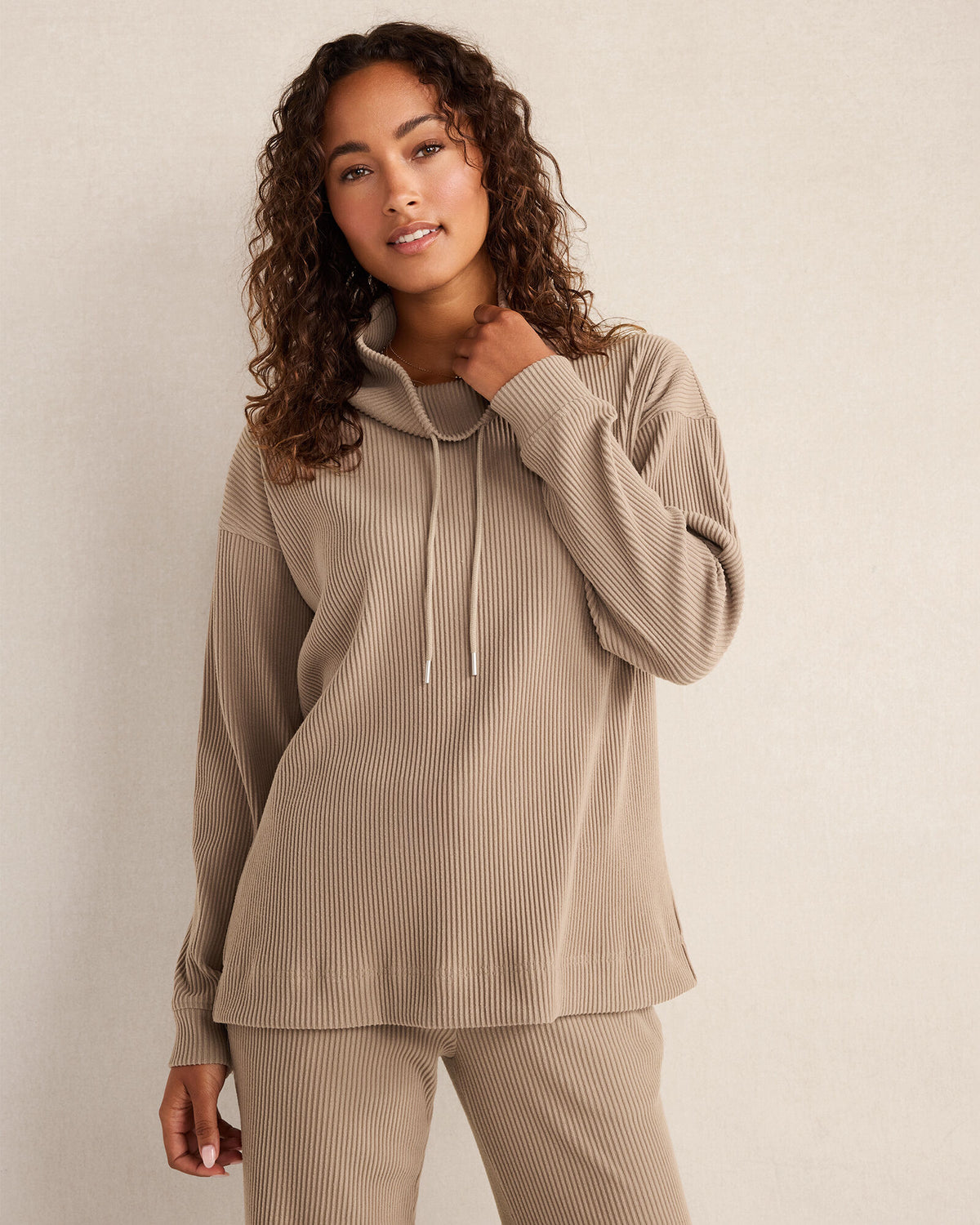 Talbots OTTOMAN RIB COWL NECK TOP