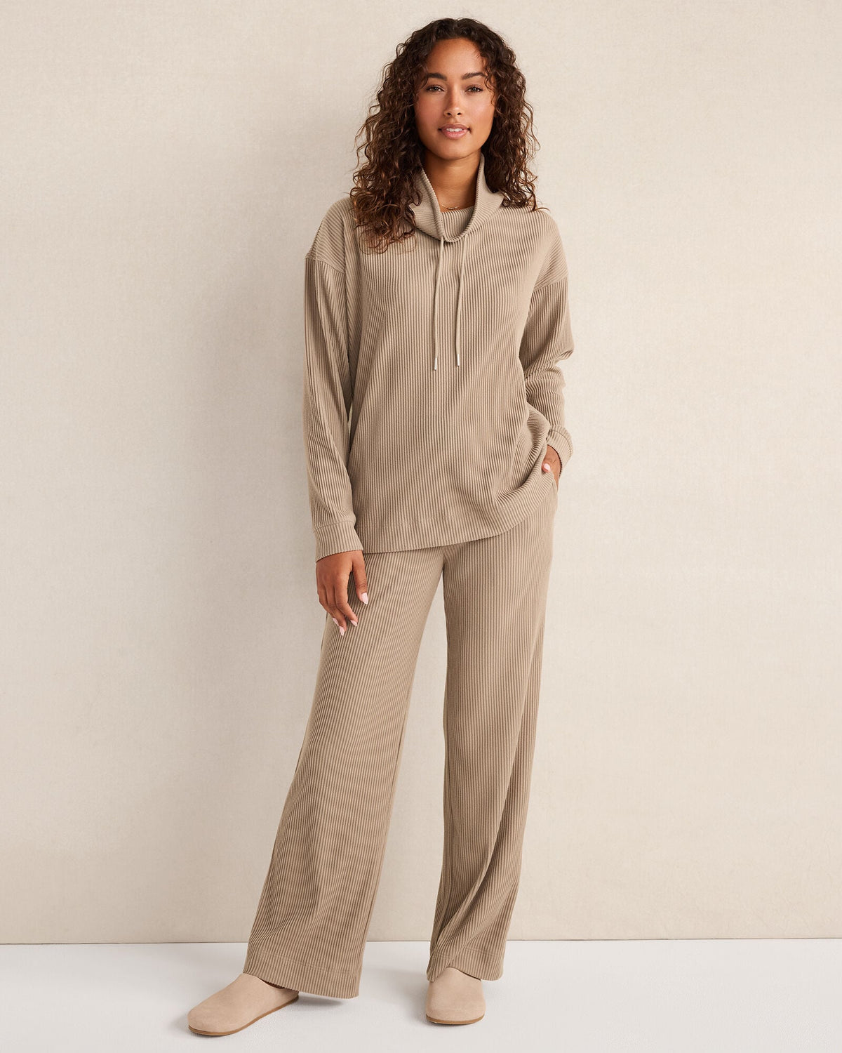 Talbots OTTOMAN RIB COWL NECK TOP