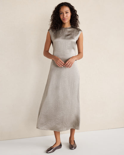 Talbots LUXE CRINKLE SHINE MIDI DRESS