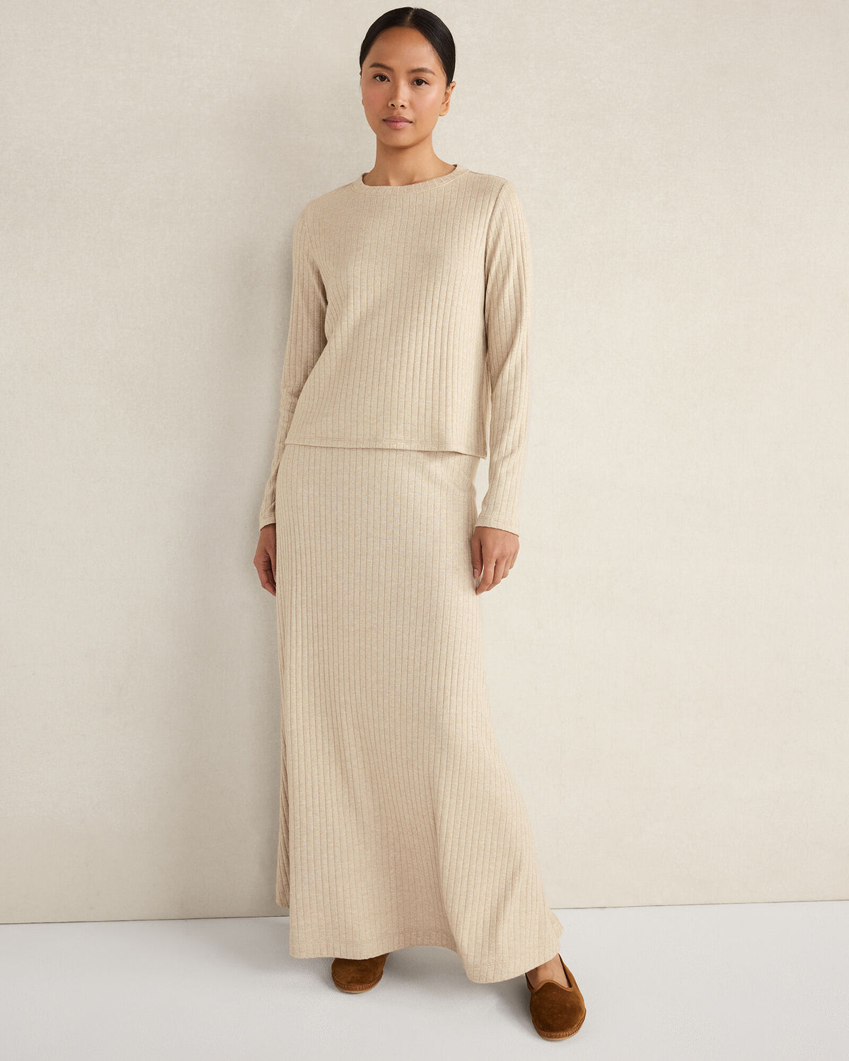 Talbots LUREX RIB KNIT MAXI SKIRT
