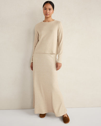 Talbots LUREX RIB KNIT MAXI SKIRT