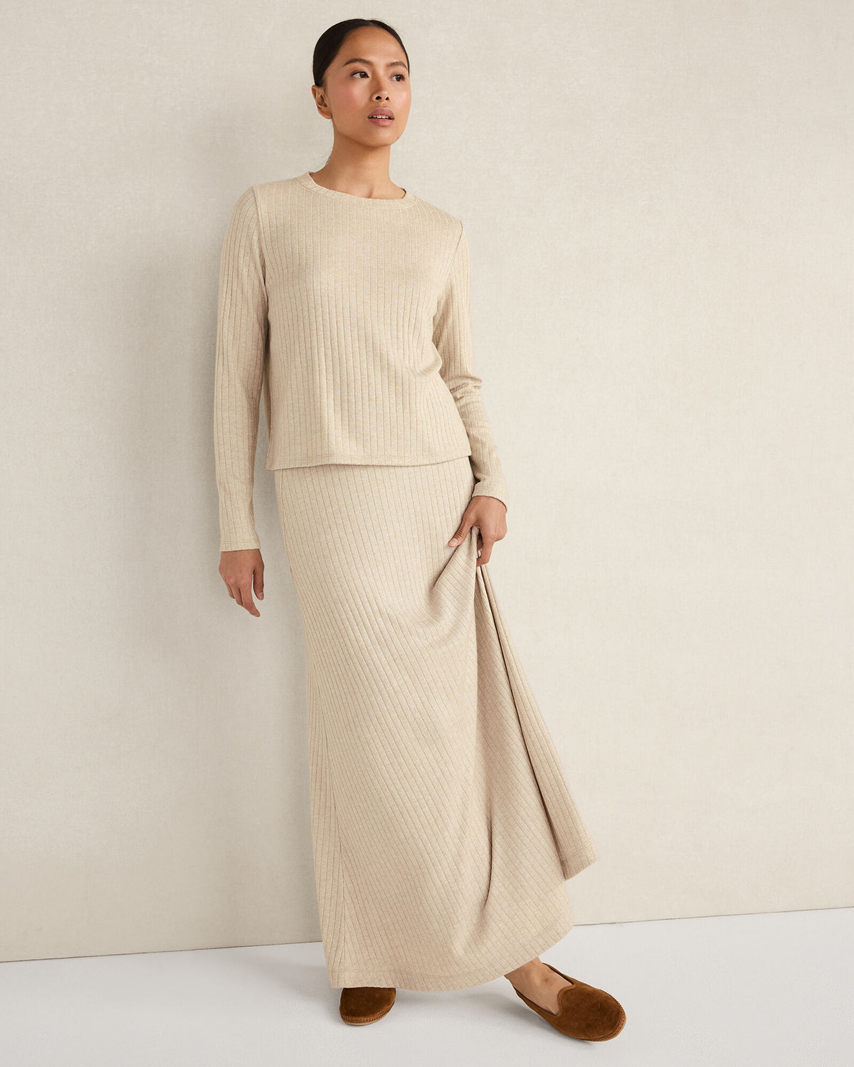 Talbots LUREX RIB KNIT MAXI SKIRT