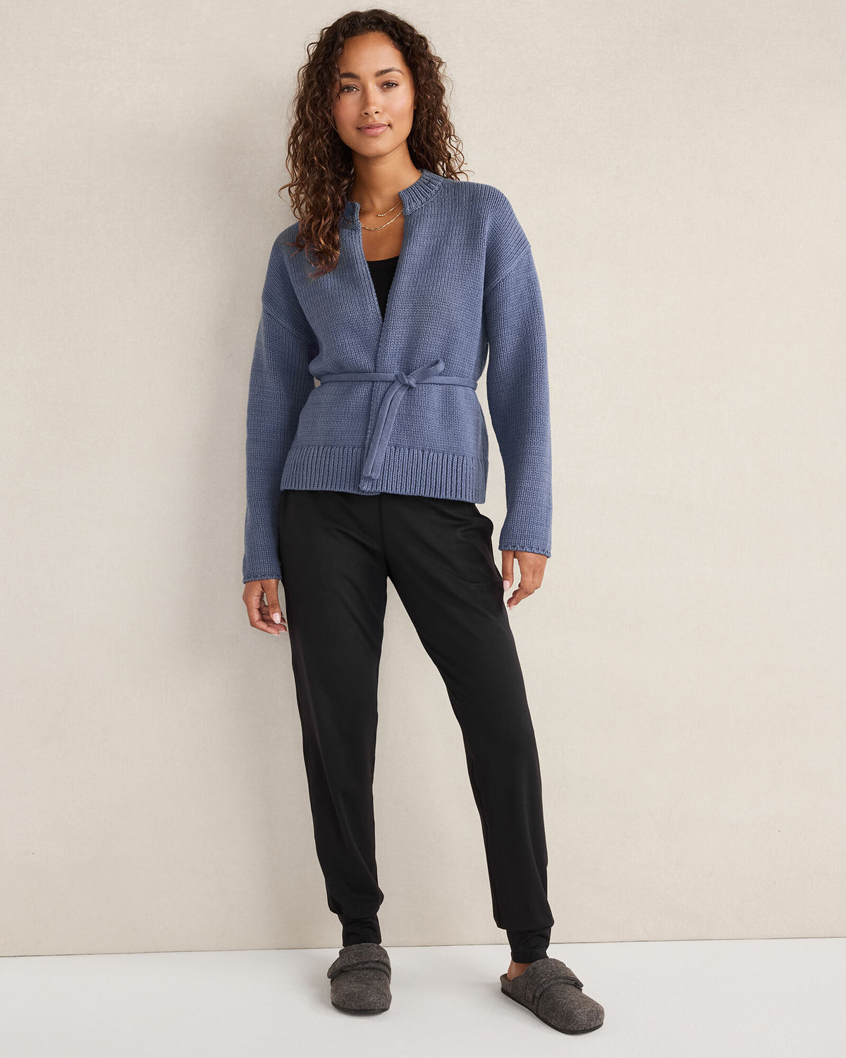 Talbots CHUNKY COTTON BLEND BELTED CARDIGAN