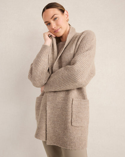 Talbots LOFTY KNIT SHAWL COLLAR CARDIGAN