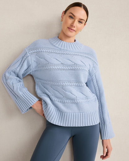 Talbots COTTON BLEND HORIZONTAL CABLE SWEATER