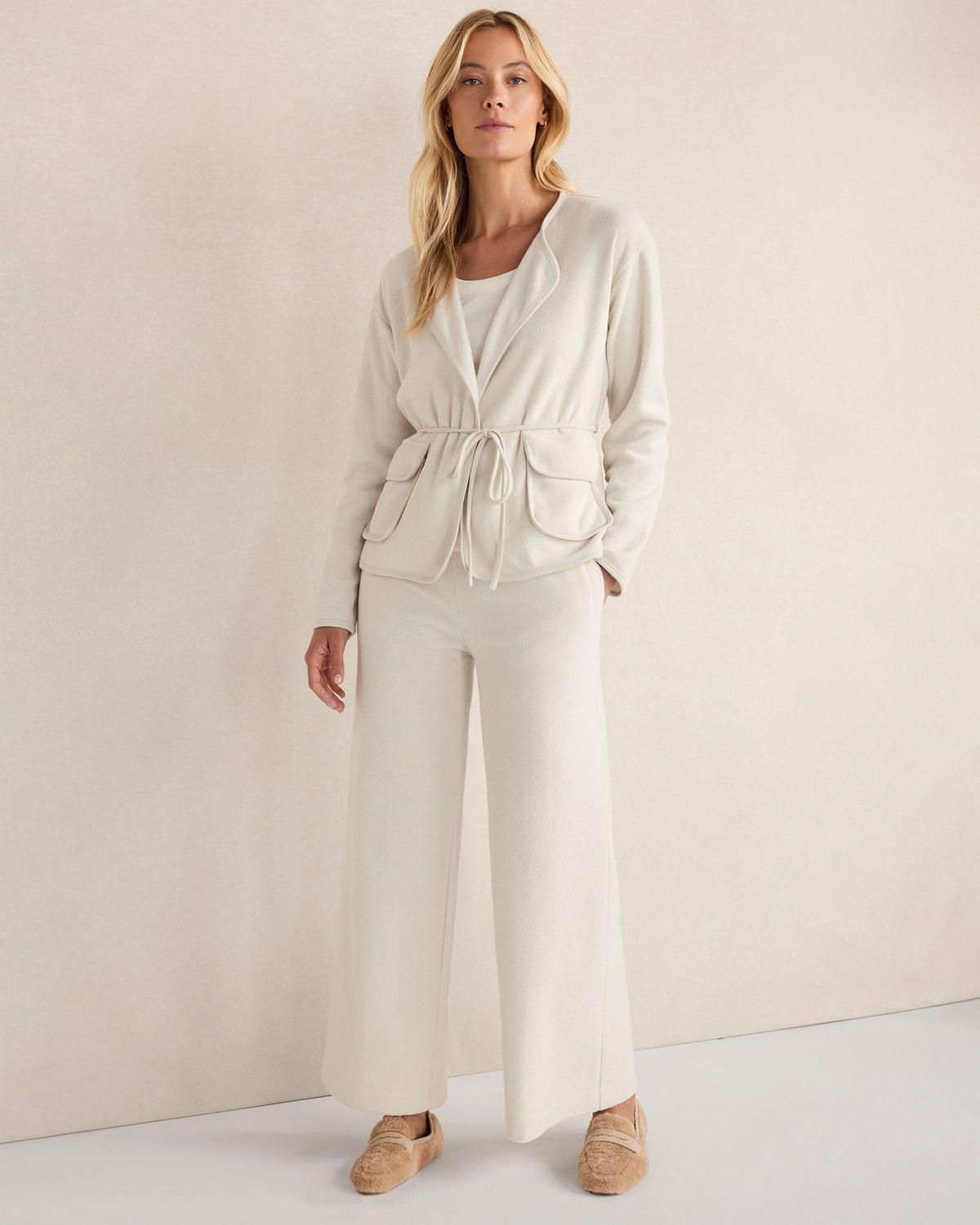 Talbots BRUSHED TERRY WIDE LEG PANTS