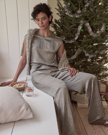 Talbots LUXE CRINKLE SHINE TOP