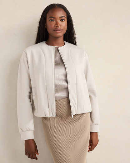 Talbots SOFT-BRUSHED FLEECE BUBBLE BOMBER