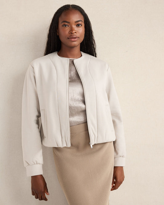 Talbots SOFT-BRUSHED FLEECE BUBBLE BOMBER