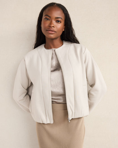 Talbots SOFT-BRUSHED FLEECE BUBBLE BOMBER