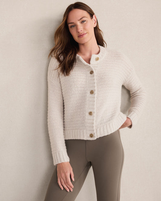 Talbots MERINO WOOL CASHMERE LINK STITCH CARDIGAN