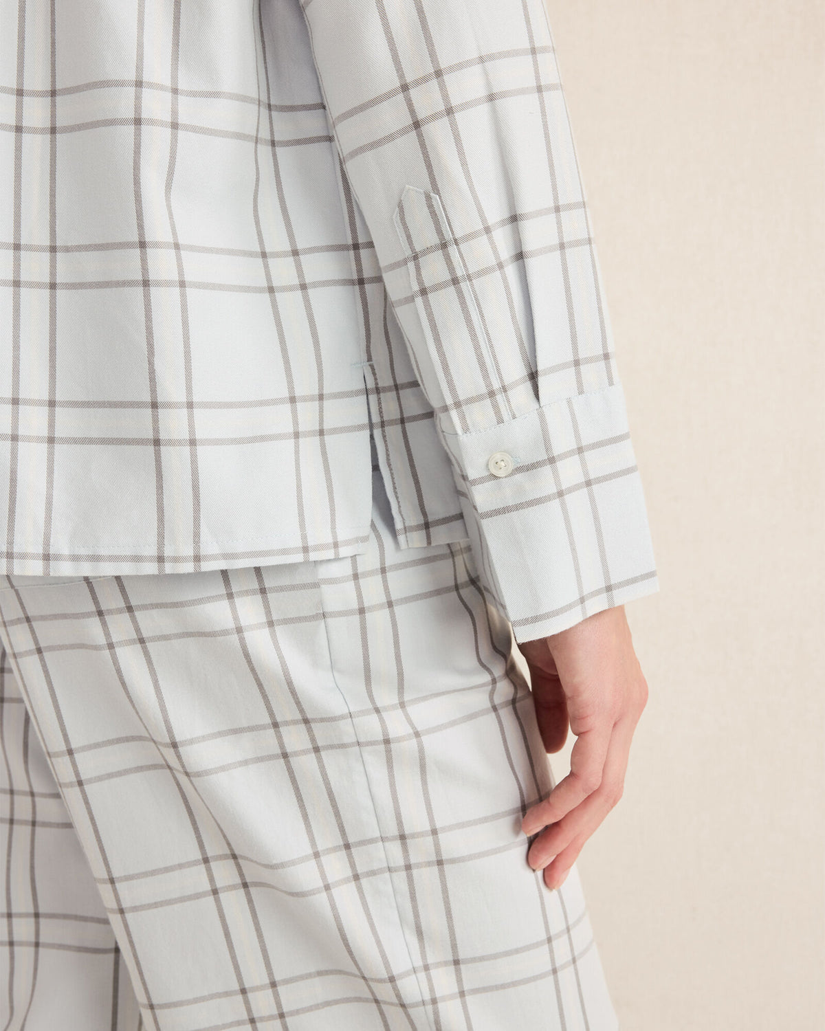 Talbots LIGHTWEIGHT FLANNEL WINDOWPANE PAJAMA TOP