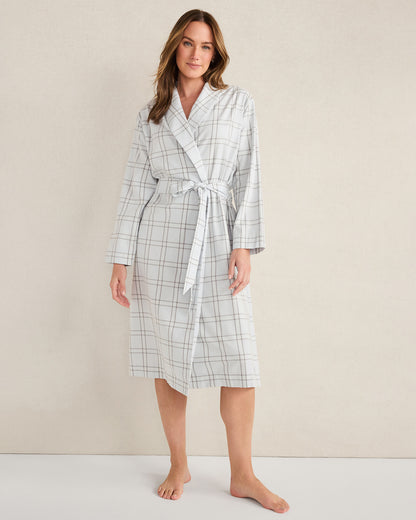 Talbots LIGHTWEIGHT FLANNEL WINDOWPANE ROBE